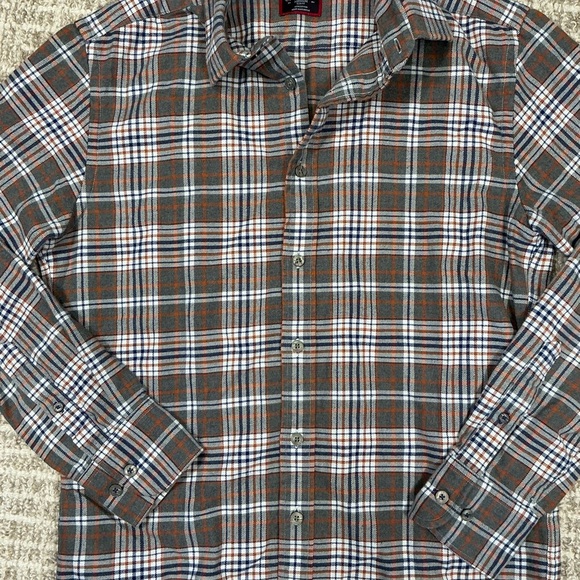 Men's Gray UNTUCKIT Plaid Shirt Sz M - Picture 2 of 5
